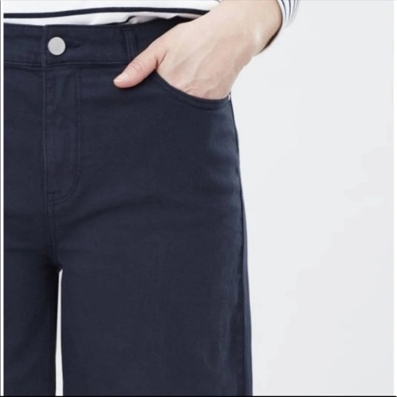 Joules Connie Eco Wash in Dark Navy Wide Leg Crop Denim Jeans Womens Size 6 NEW - Picture 3 of 16